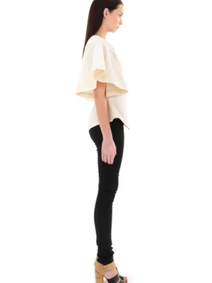Flared Sleeve Cotton Blouse