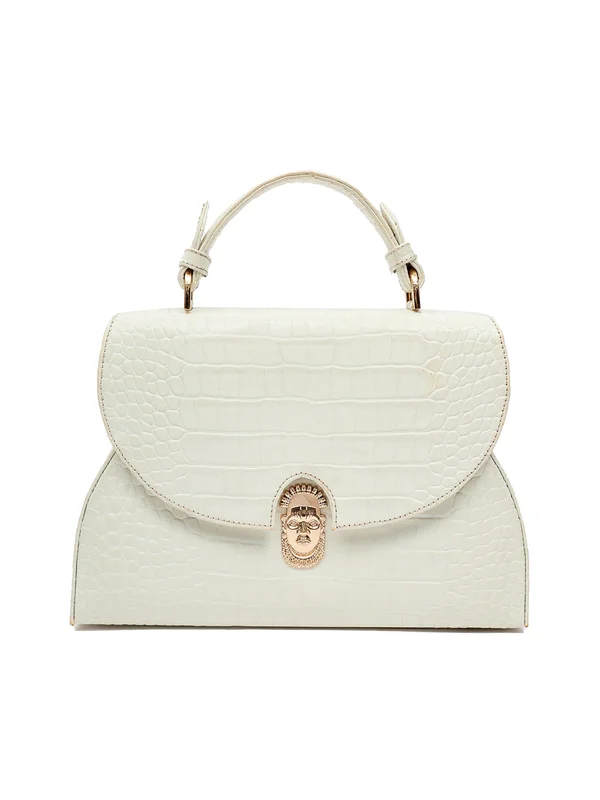 White Croc Embossed Leather - View 2