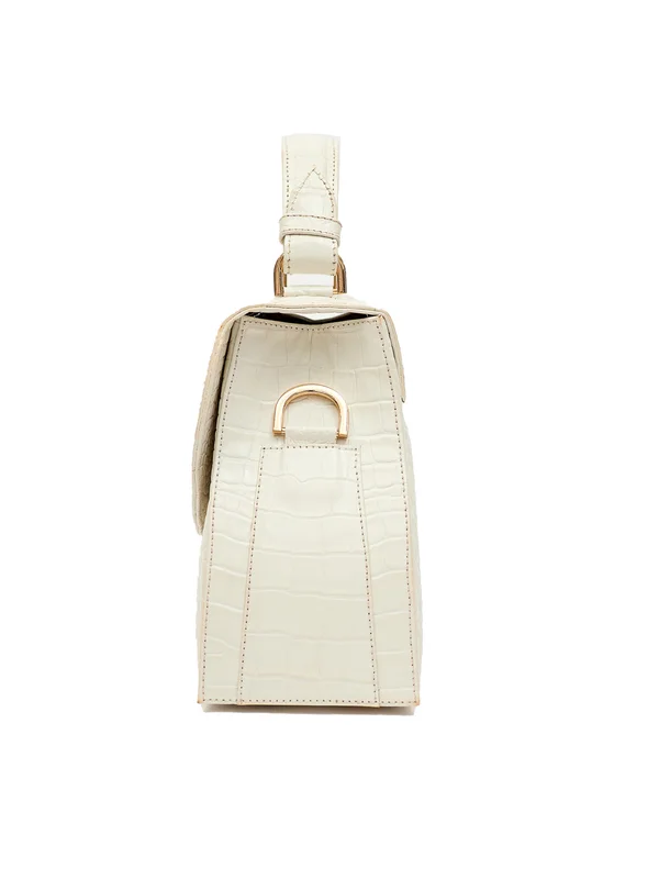 White Croc Embossed Leather - View 4