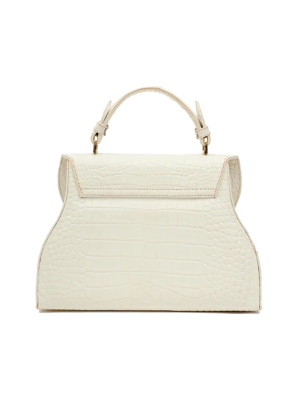 White Croc Embossed Leather - View 5