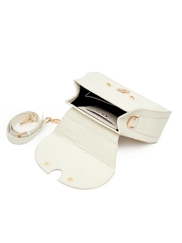 White Croc Embossed Leather - View 6